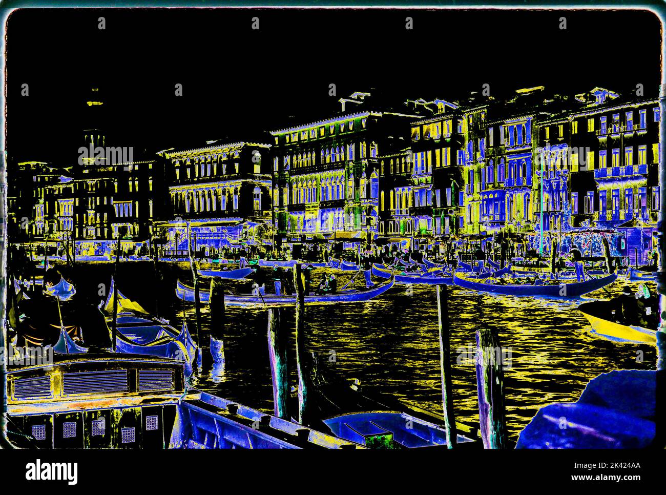 Venice, digitally altered picture, Italy Stock Photo