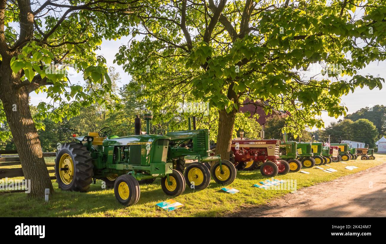 FLINT, MI/USA JUNE 22, 2019 A row containing International Harvester
