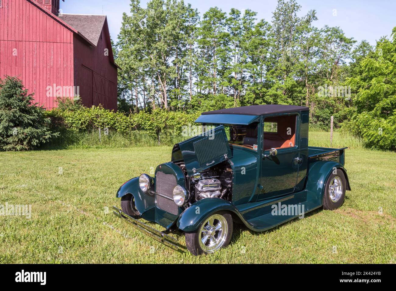 FLINT, MI/USA JUNE 22, 2019 A 1928 Ford Model A pickup truck, Sloan
