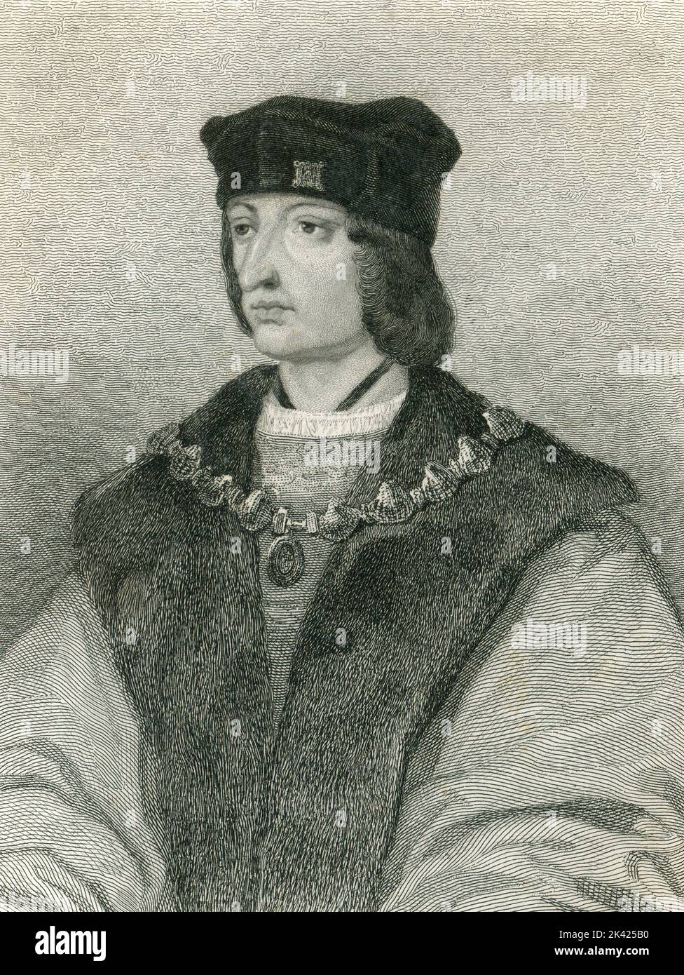 Portrait of King of France Charles VIII, 1800 ca. Stock Photo