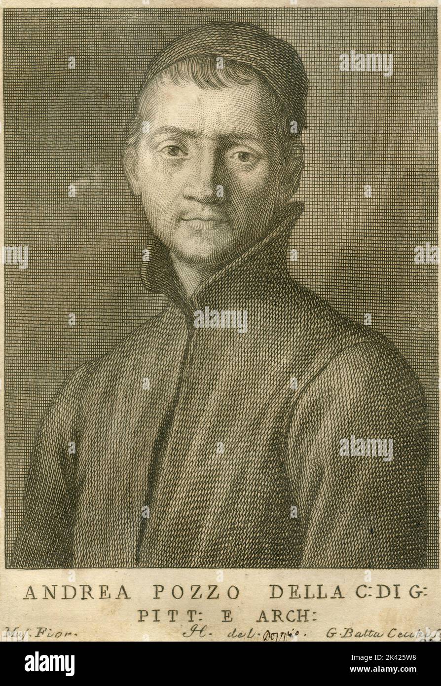 Portrait of Italian painter Andrea Pozzo, 1700 ca Stock Photo Alamy