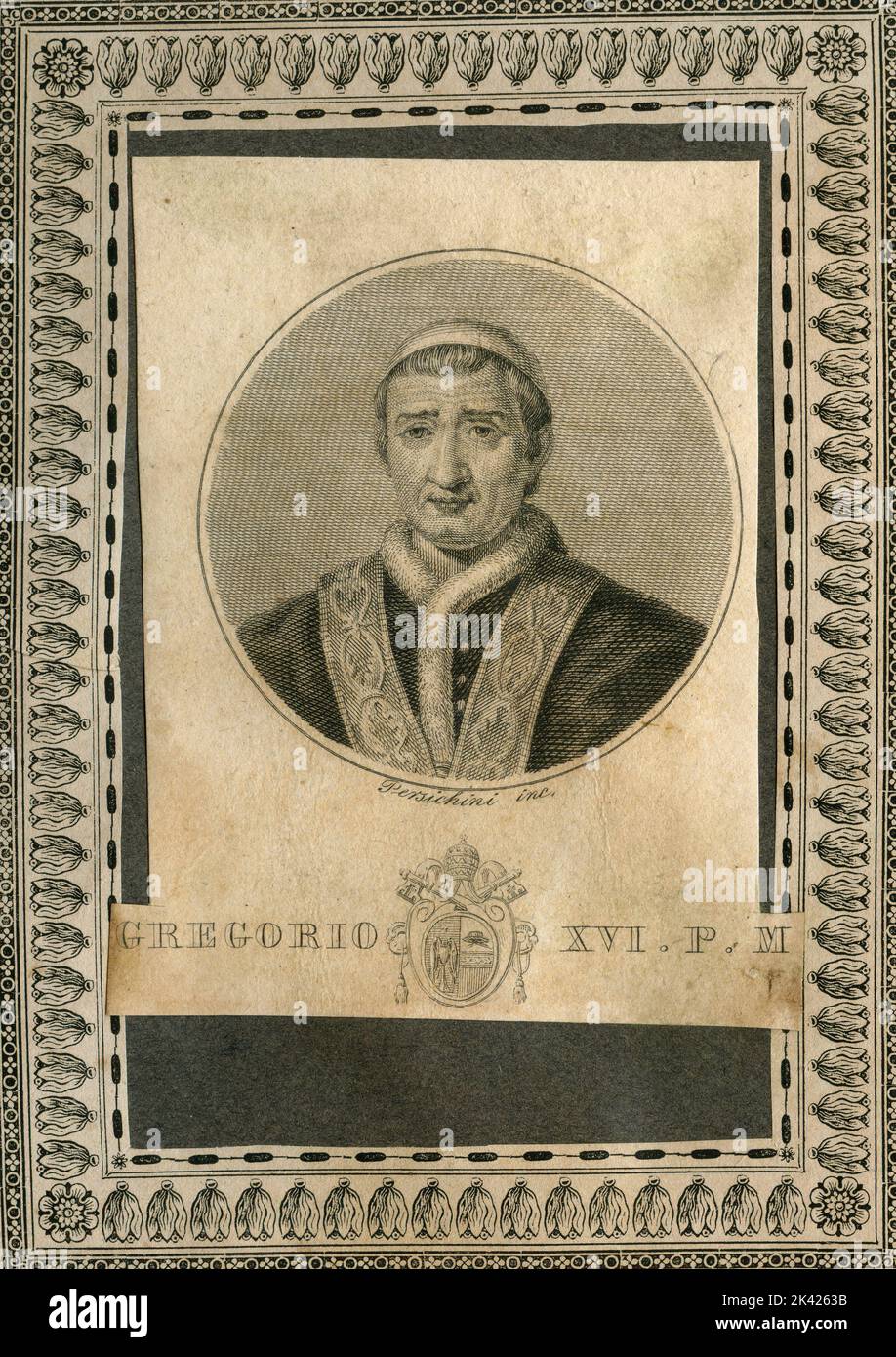 Portrait of Italian pope Gregory XVI, 1700 ca. Stock Photo