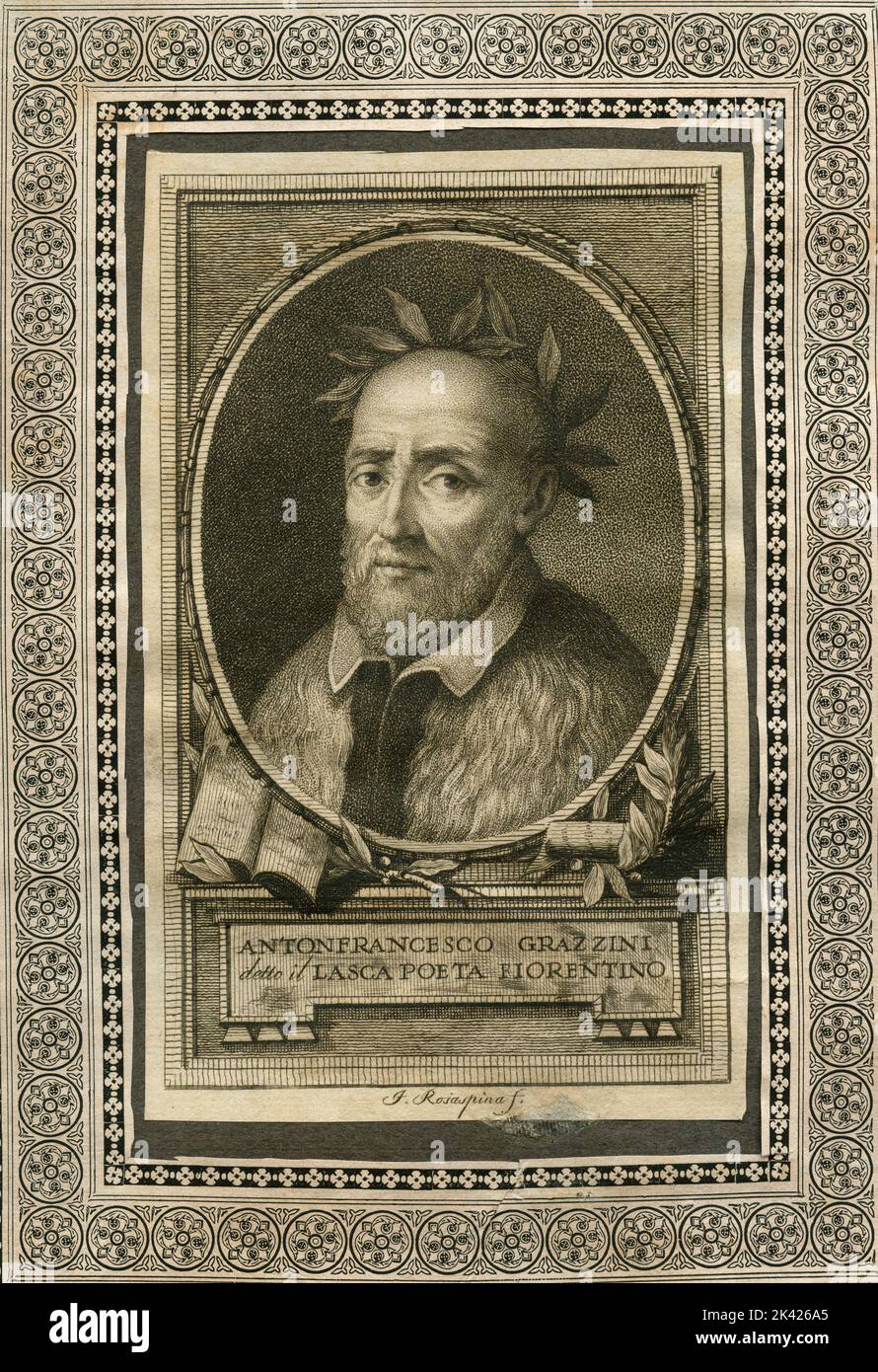 Portrait of Italian author and poet Anton Francesco Grazzini aka il