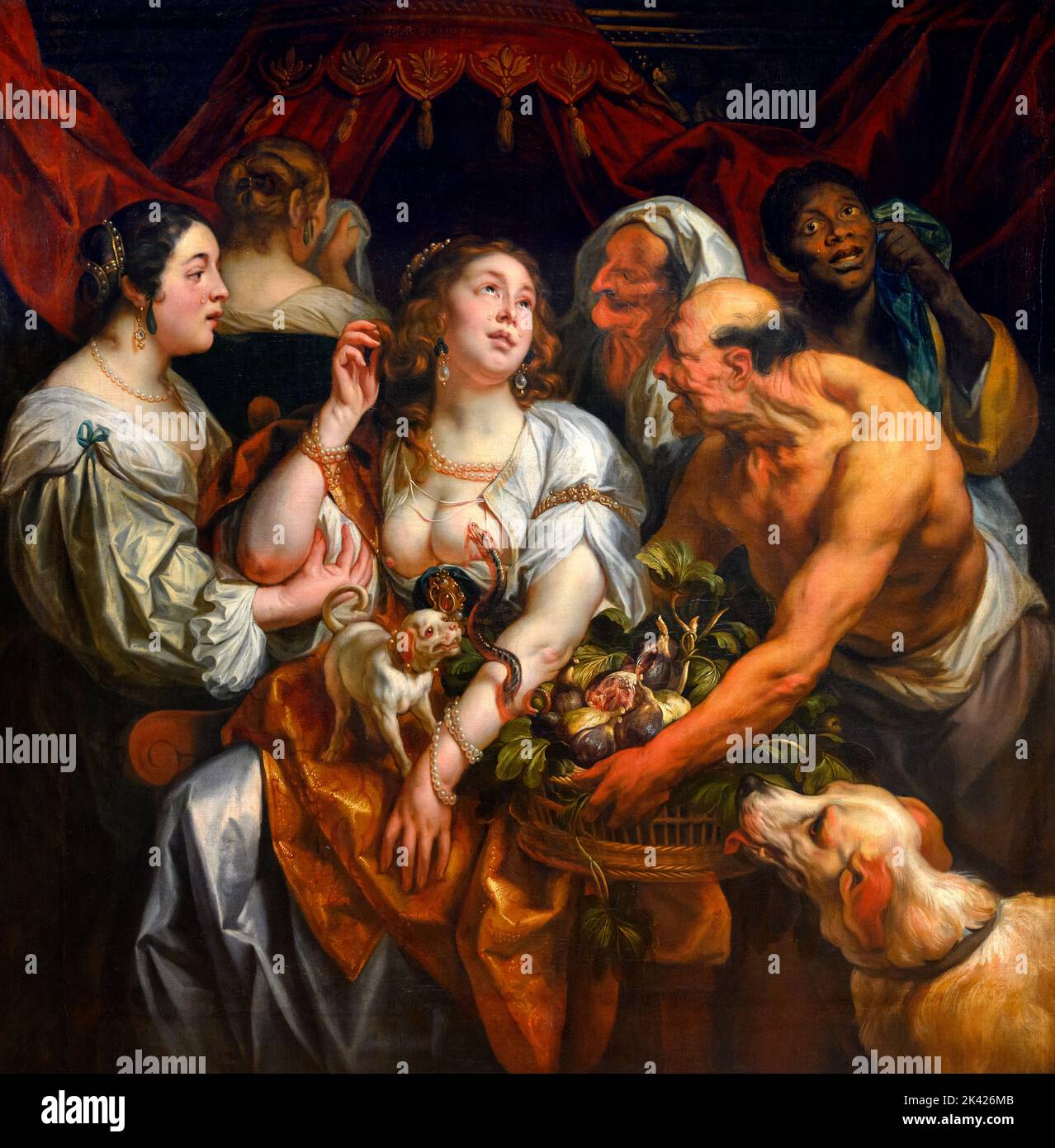 The Death of Cleopatra by Jacob Jordaens (1593-1678), oil on canvas, 1653 Stock Photo