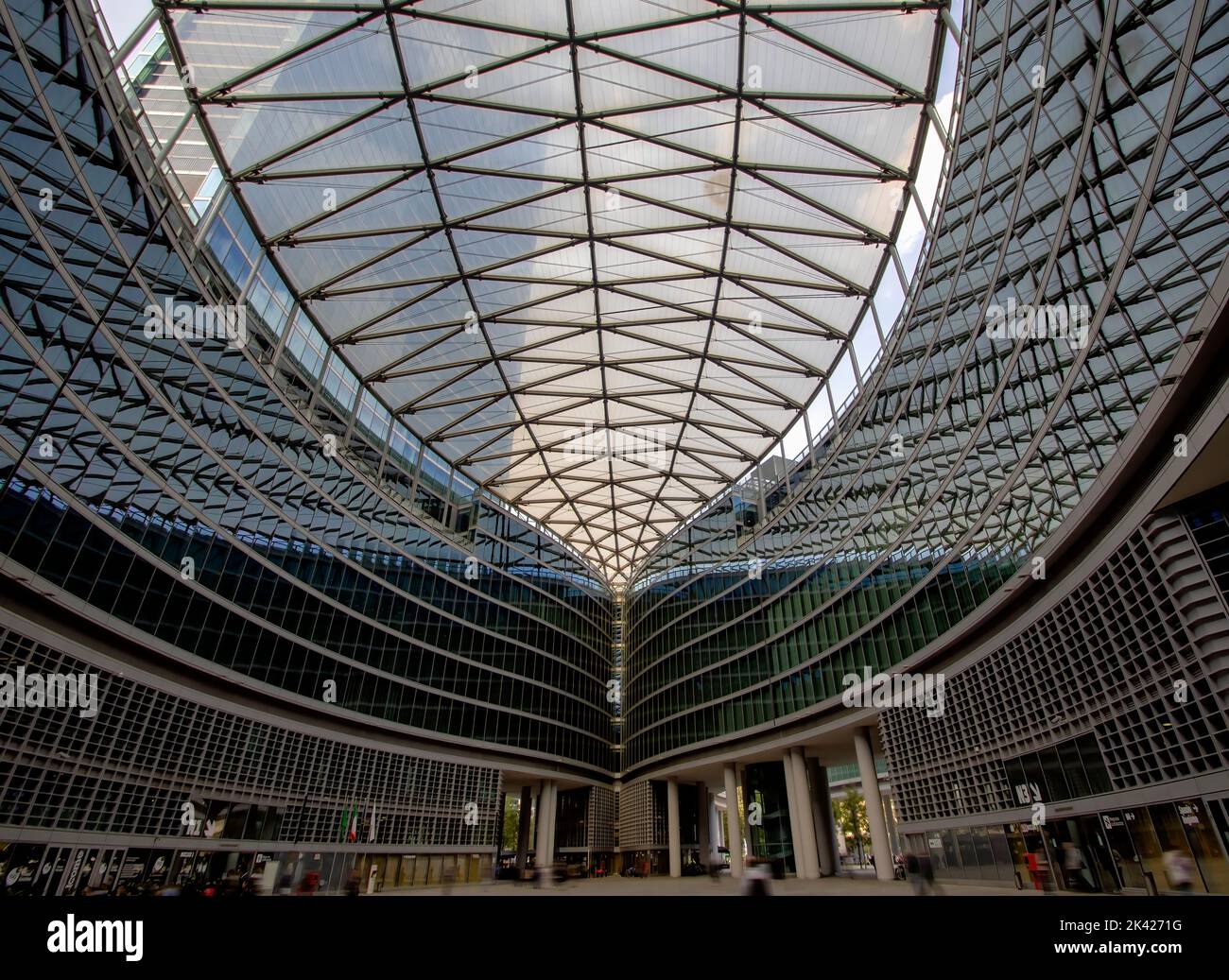 The magnificent roof of Palazzo Lombardia in Milan, Italy Stock Photo