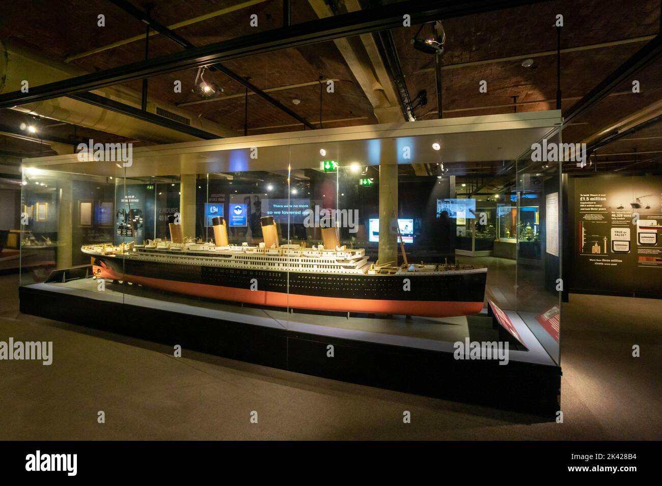 Model of the Titanic in Merseyside Maritime Museum in Liverpool Stock