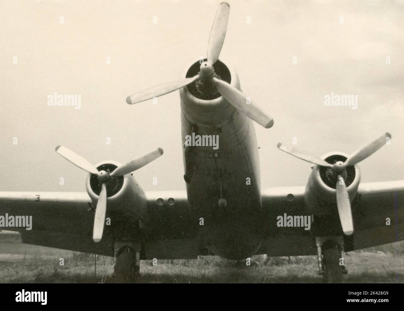 Triple-engine monoplane transport aircraft FIAT G.212, Ciampino airport, Rome, Italy 1960 Stock Photo