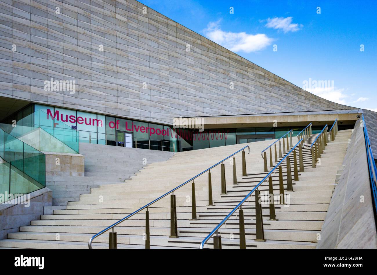 Outside staircase to the top level of the Museum of Liverpool Stock Photo