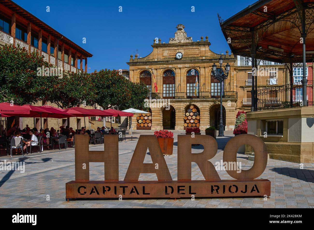 Plaza de la Paz de Haro capital del vino Rioja La Rioja. Espana Stock Photo Alamy