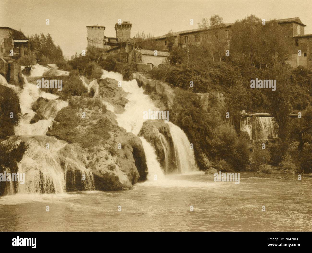 View of the waterfall of Isola Liri, Italy 1934 Stock Photo