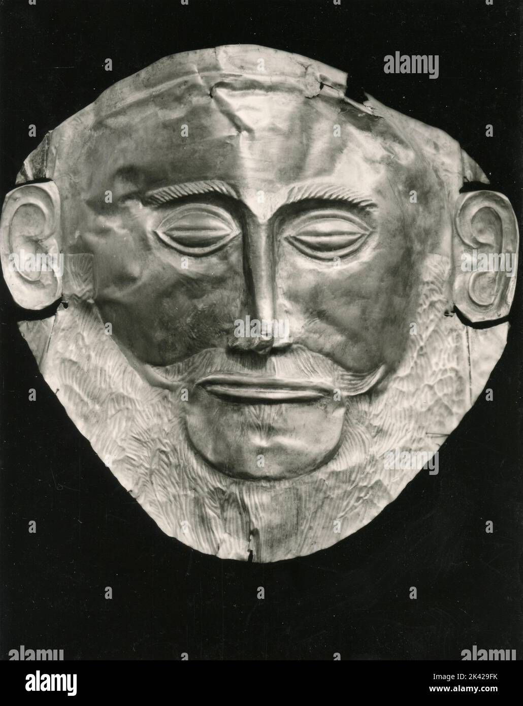 Ancient Greek mask of Mycenae, Athens, Greece 1950s Stock Photo Alamy