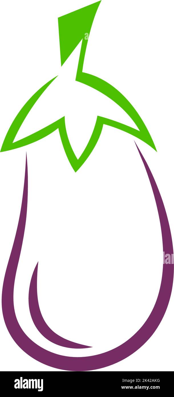 Eggplant icon logo design illustration template Stock Vector