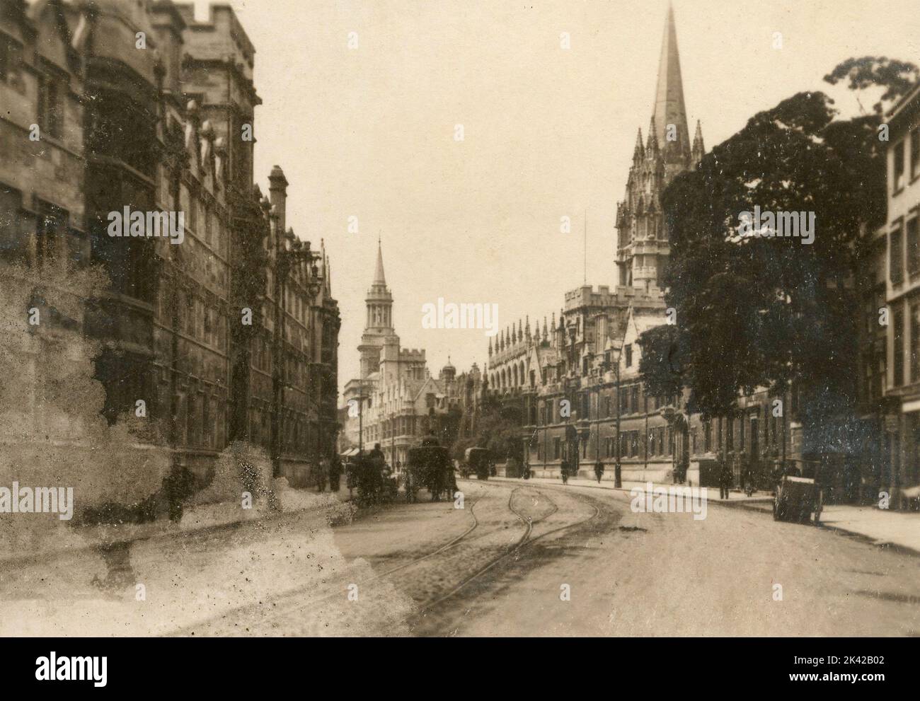 View of the High, Oxford, UK 1930s Stock Photo Alamy