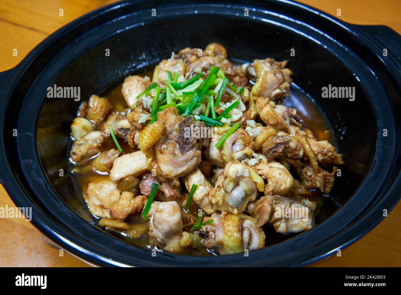 Delicious and tempting Cantonese Sand Ginger Chicken Casserole Stock
