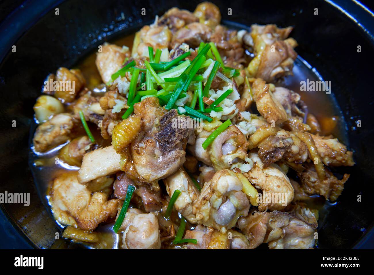 Delicious and tempting Cantonese Sand Ginger Chicken Casserole Stock