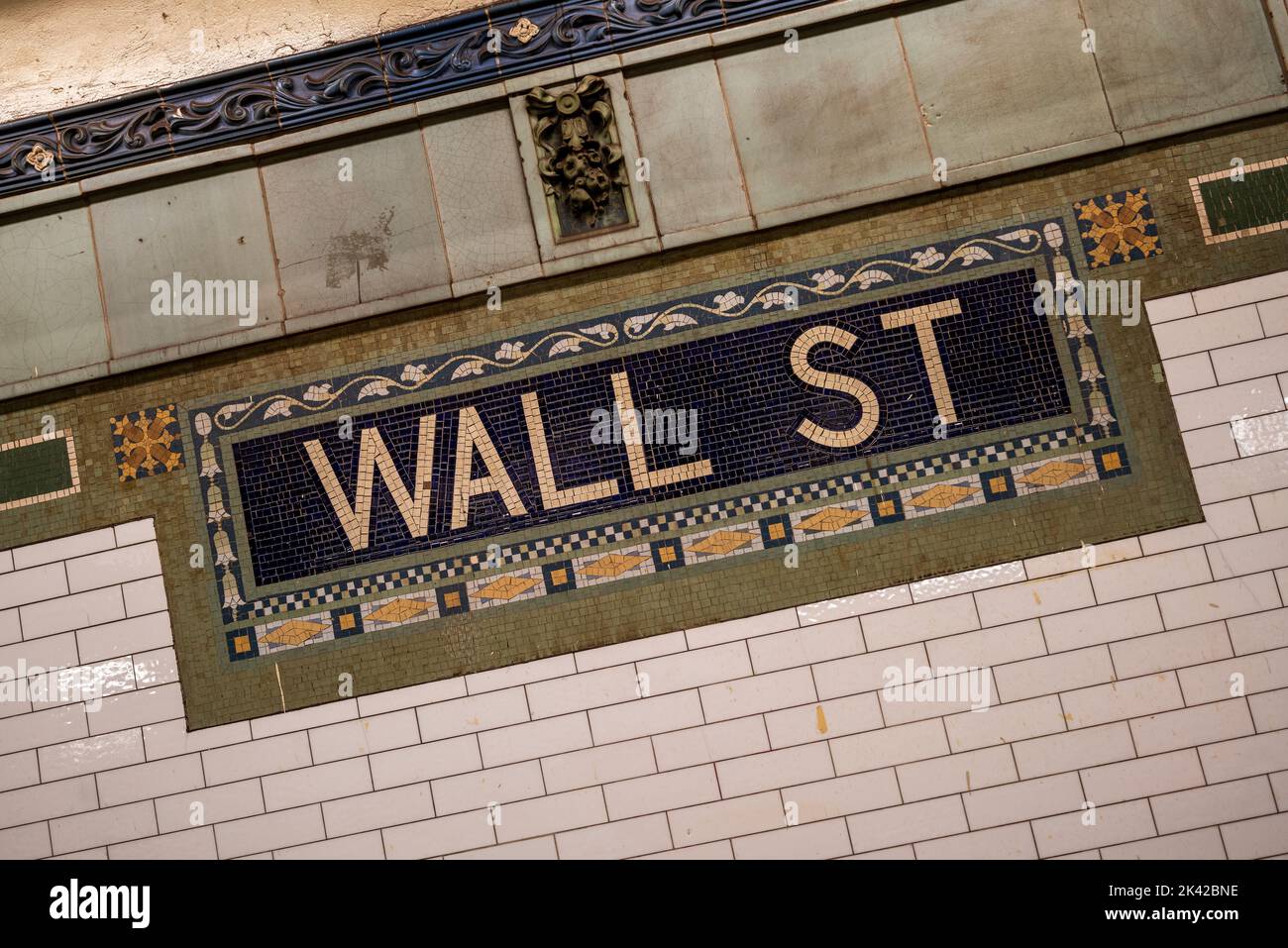 Wall Street subway station, Manhattan, New York, USA Stock Photo