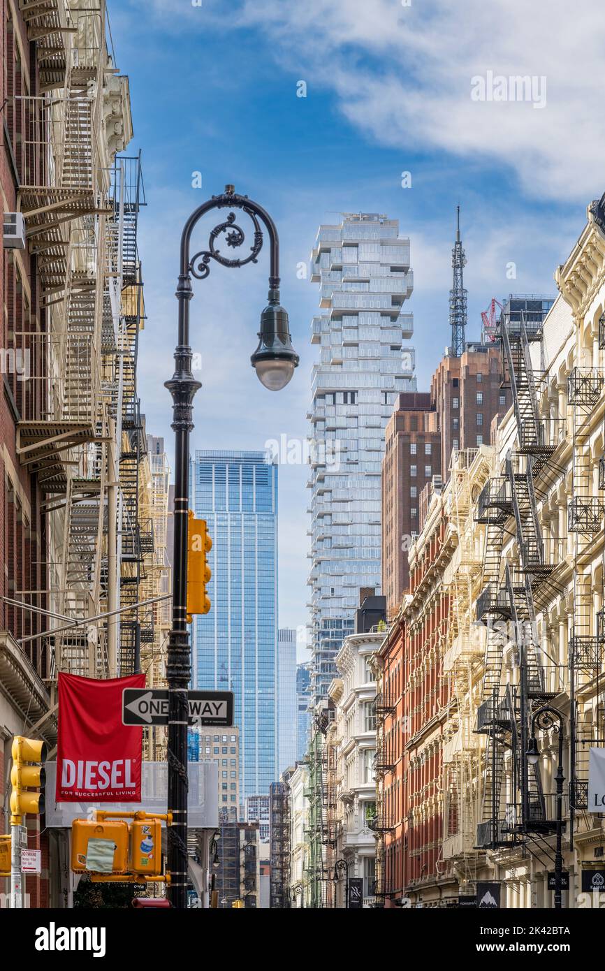 Street in SoHo neighborhood, Manhattan, New York, USA Stock Photo