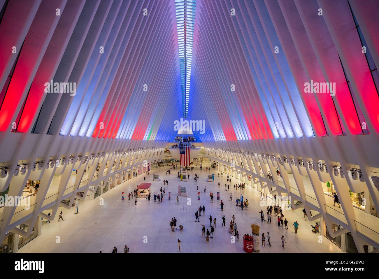 World Trade Center station (PATH), known also as Oculus, designed by architect Santiago Calatrava, Manhattan, New York, USA Stock Photo