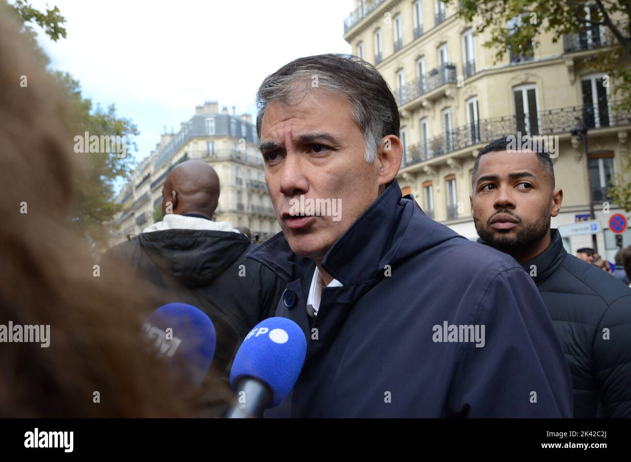 la manifestation interprofessionnelle fait le plein à Paris, les augmentations salariales faisaient partis des principales revendications Stock Photo