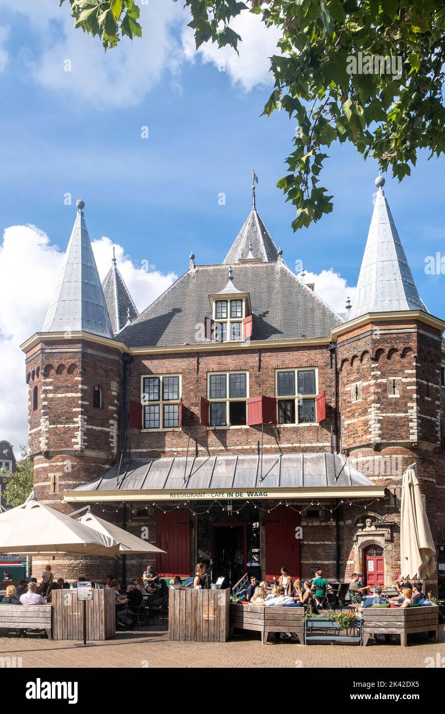 Cade de Waag / The Weigh House, Nieuwmarkt Square, Amsterdam, The Netherlands Stock Photo