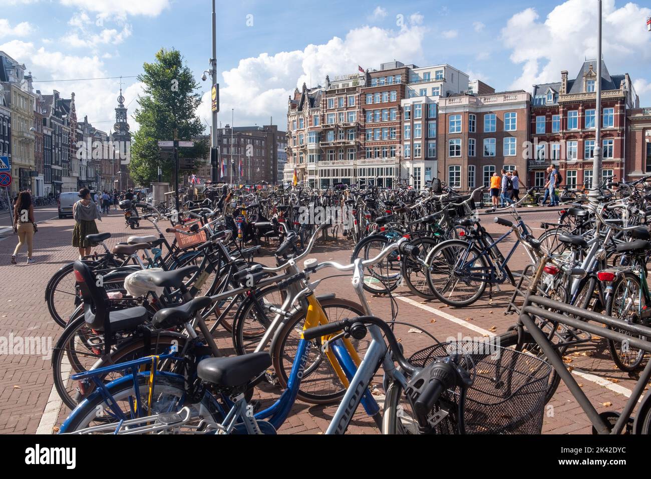 Parked bicycles, Amsterdam, The Netherlands Stock Photo