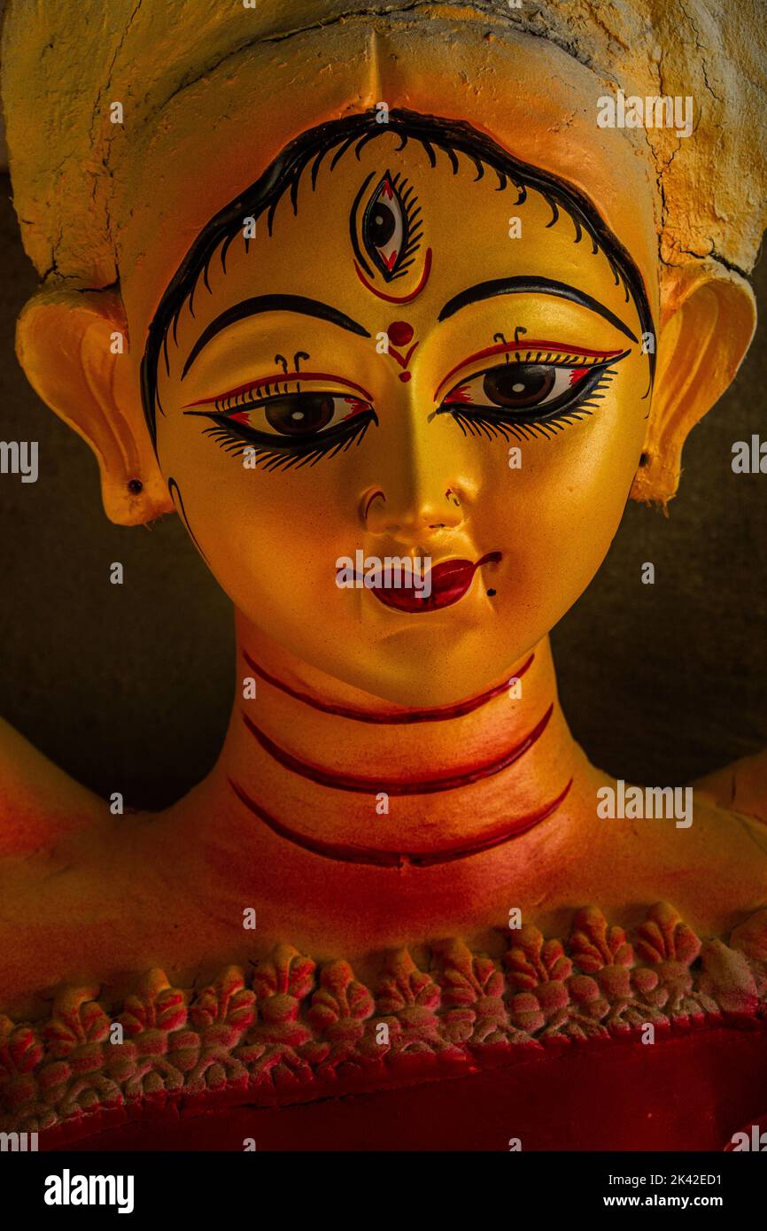 Idol decoration of Devi Durga for the Durga Puja festival. The biggest