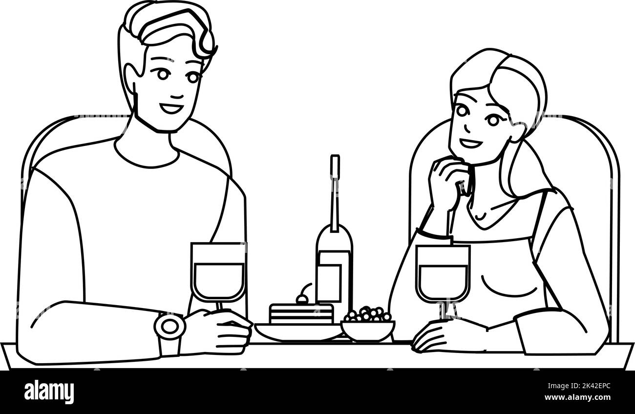 couple eating restaurant vector Stock Vector