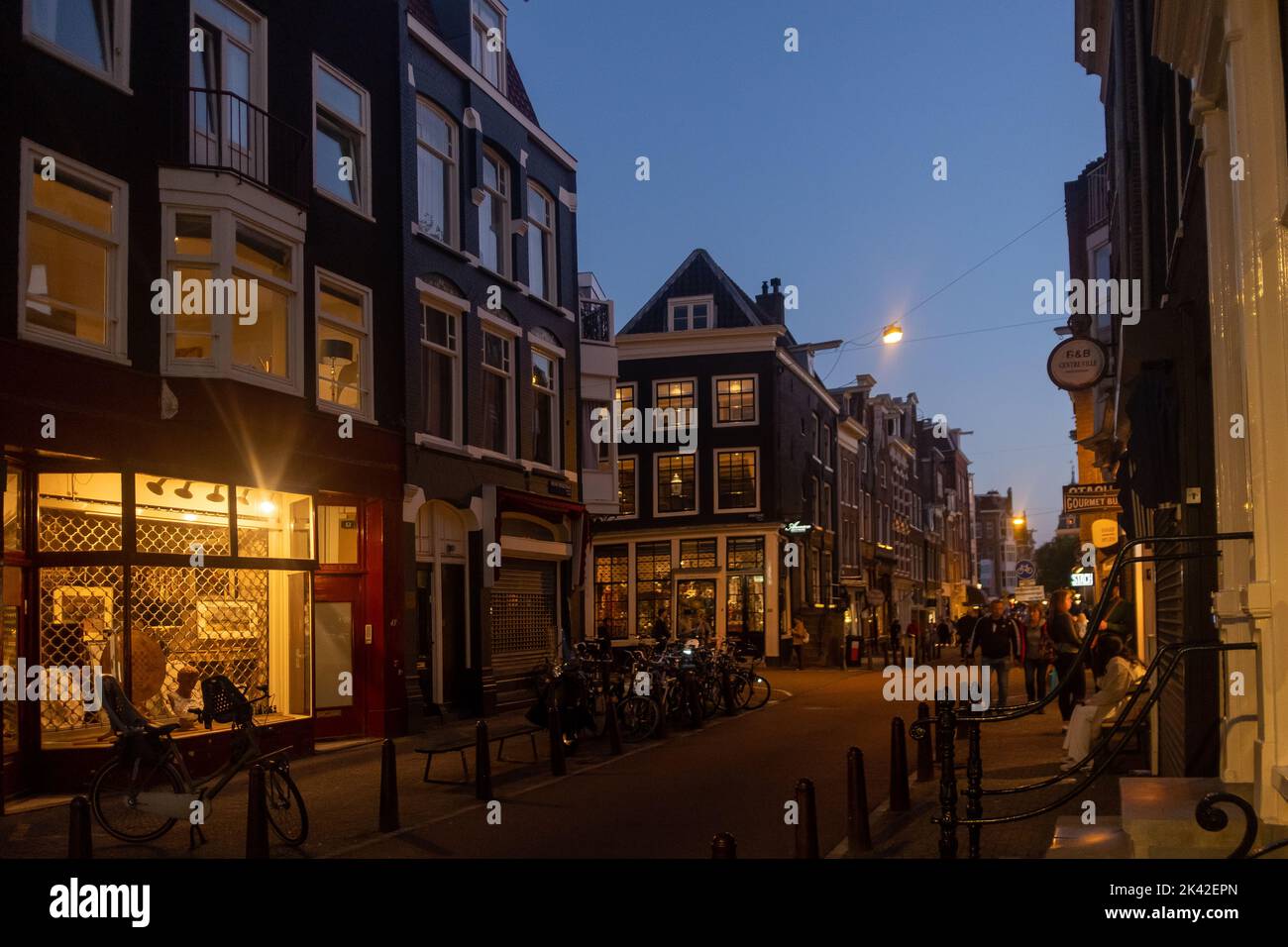Amsterdam at night, The Netherlands Stock Photo