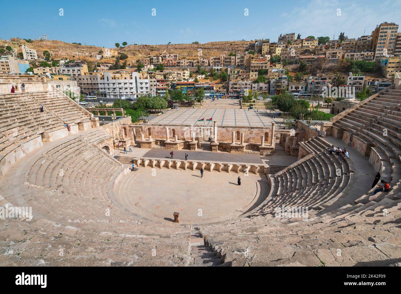 Amman, Jordan - May 3, 2022: Ancient Roman theater in Amman downtown in the old city center of the Jordanian capital city in the Middle East Stock Photo