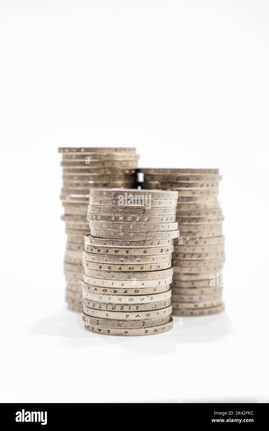 Stack of ascending coins. Business and financial growth and improvement concept Stock Photo