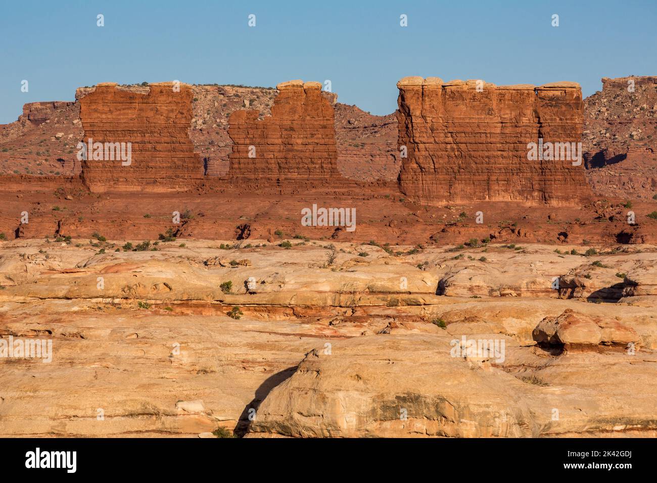 The Chocolate Drops in the Land of Standing Rocks in the Maze District of Canyonlands National Park, Utah. Stock Photo