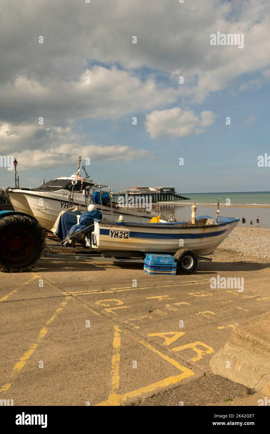 Fishing boats at Cromer Norfolk UK Stock Photo