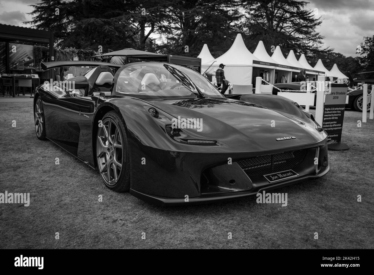 Dallara Stradale Italian sports car on display at the Salon Privé Concours d’Elégance motor show held at Blenheim Palace Stock Photo