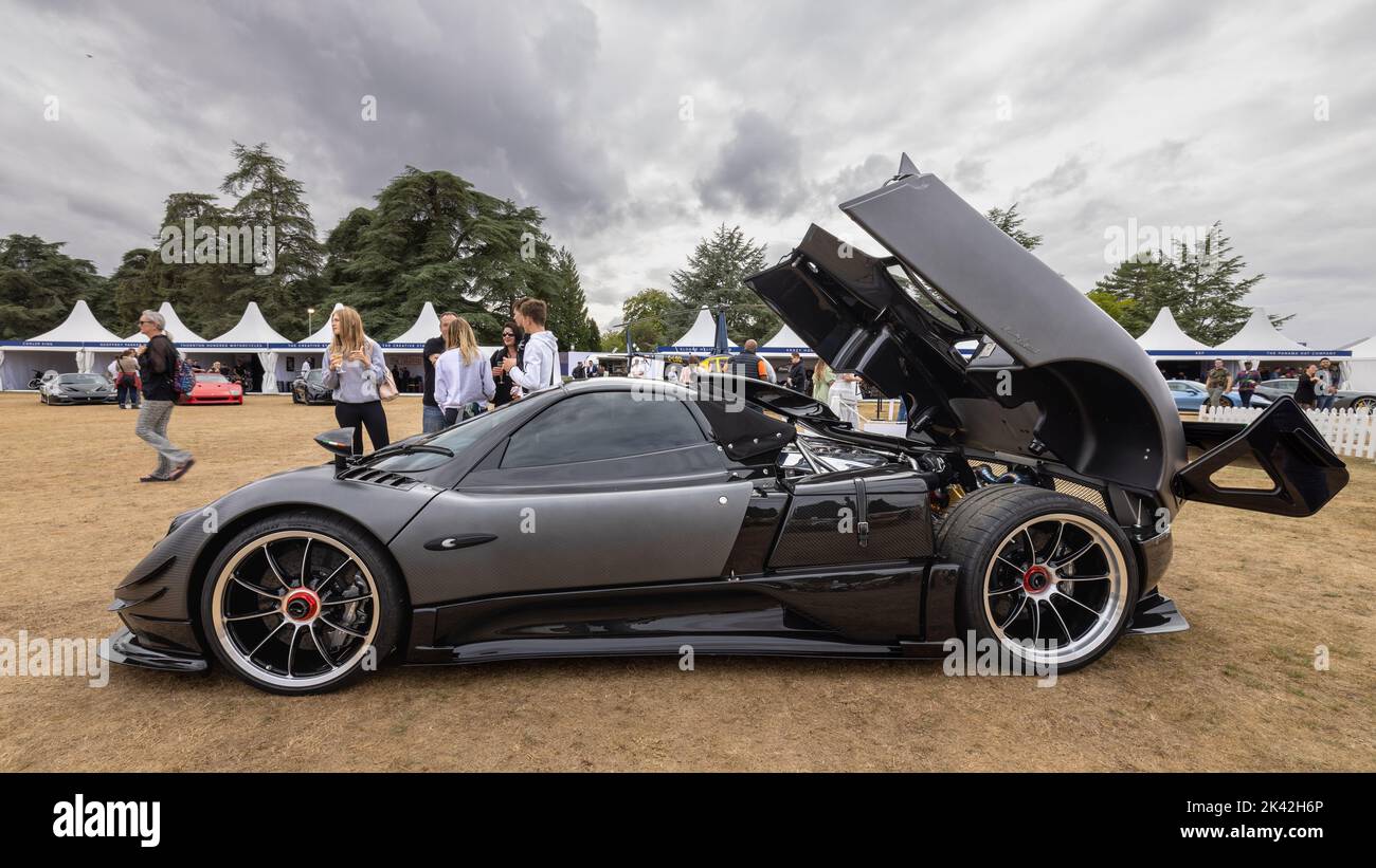 Pagani Zonda C12-S, sports car on display at the Salon Privé Concours d’Elégance motor show held at Blenheim Palace. Stock Photo