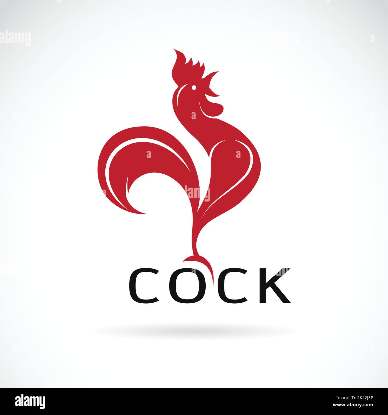 Vector image of a cock design on white background. Easy editable layered vector illustration. Animals. Stock Vector