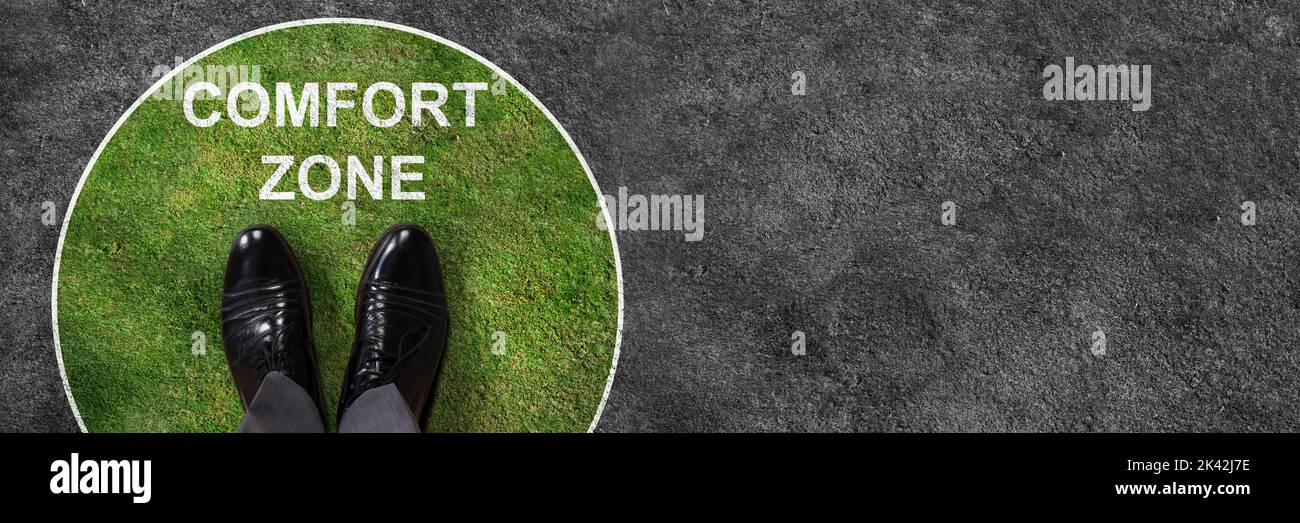 Comfort Zone Carpet. Business Person Contentment. Secure Circle Stock