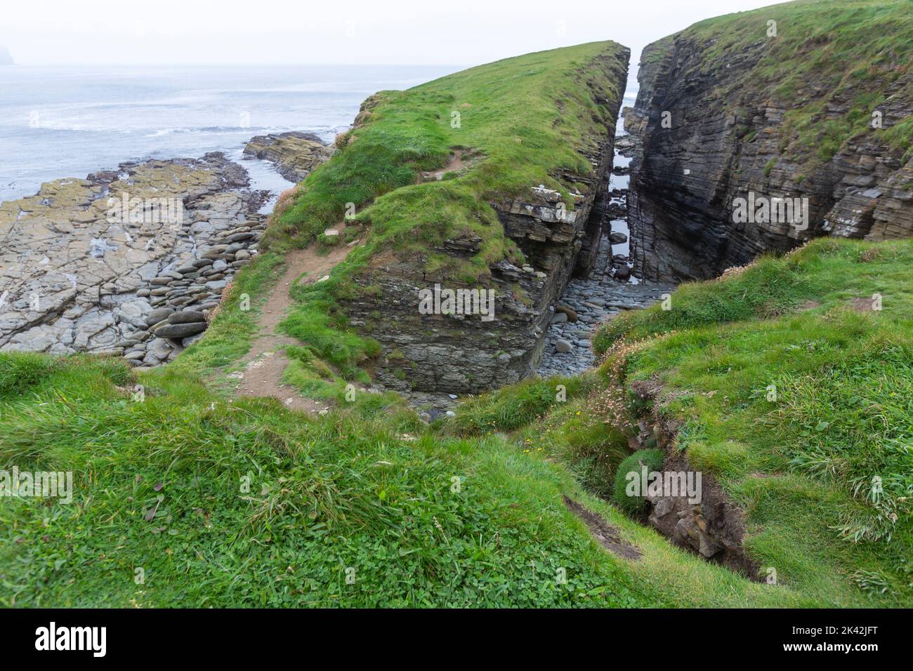 Cliffs in Brough of Birsay, The Mainland of Orkney, Scotland, UK Stock Photo