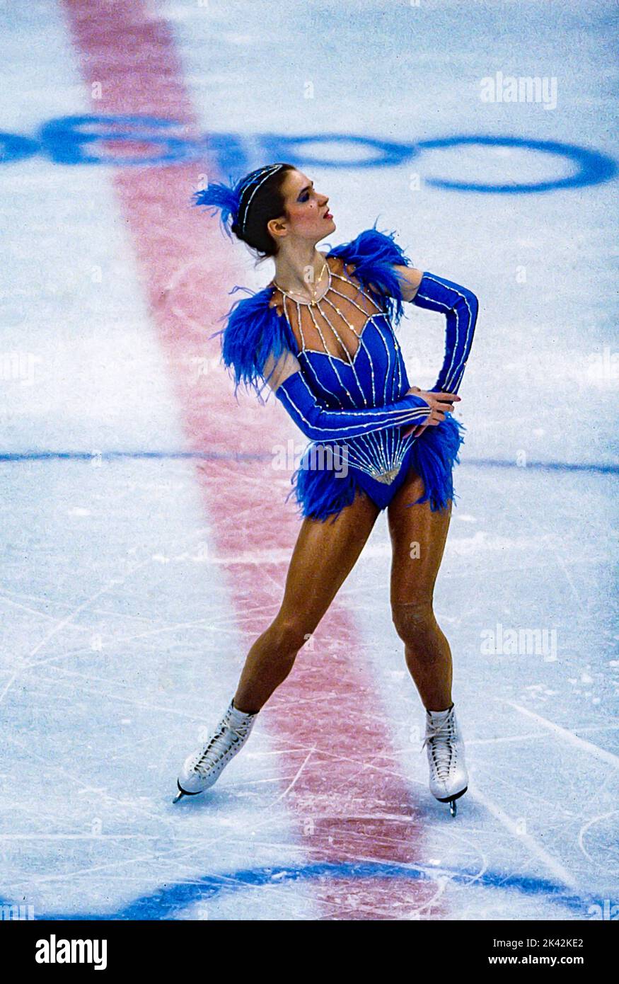 Katarina Witt (GDR) Gold medalist and Olympic Champion competing in the