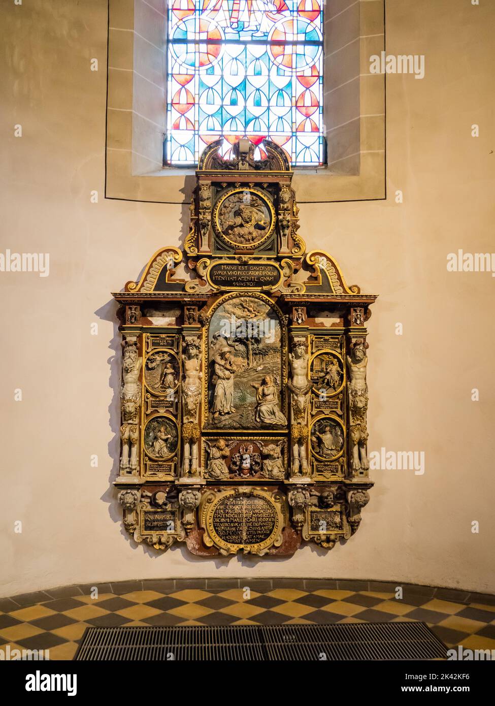 Interior statuary, Basilica of St. Castor, Koblenz, Germany Stock Photo