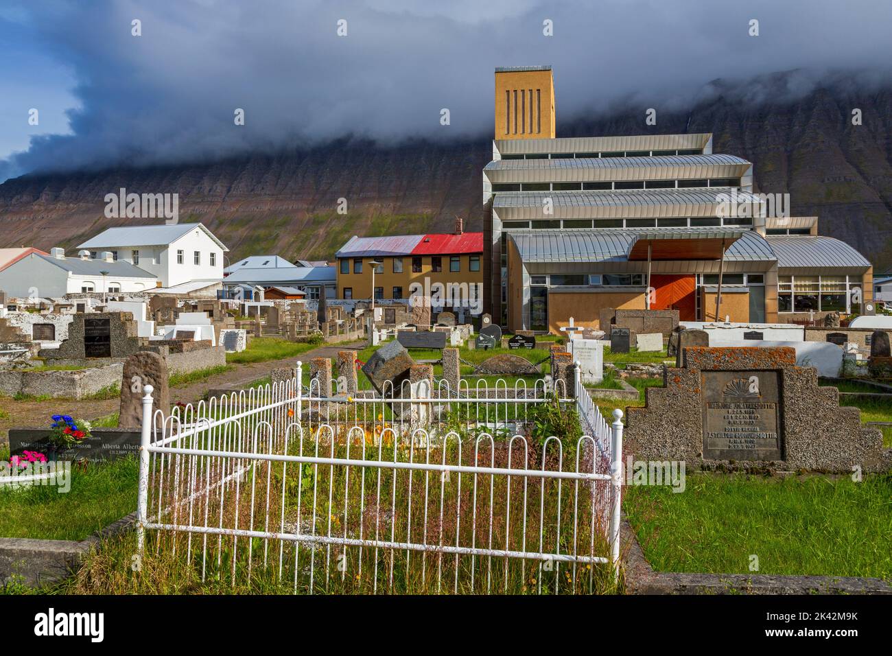 Town Church cemetery, Isafjordur, Iceland, Europe Stock Photo