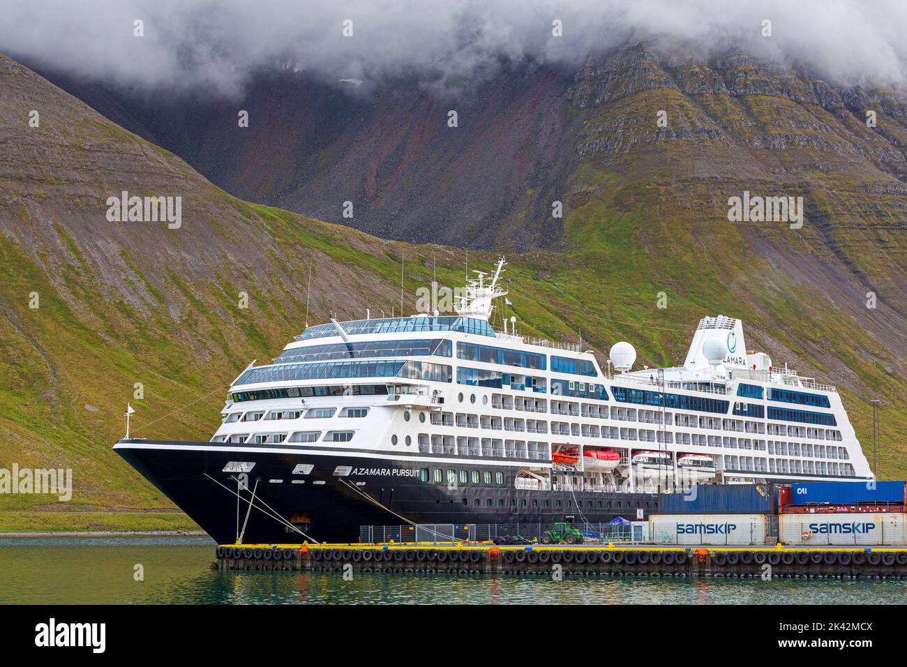 Cruise ship, Isafjordur, Iceland, Europe Stock Photo