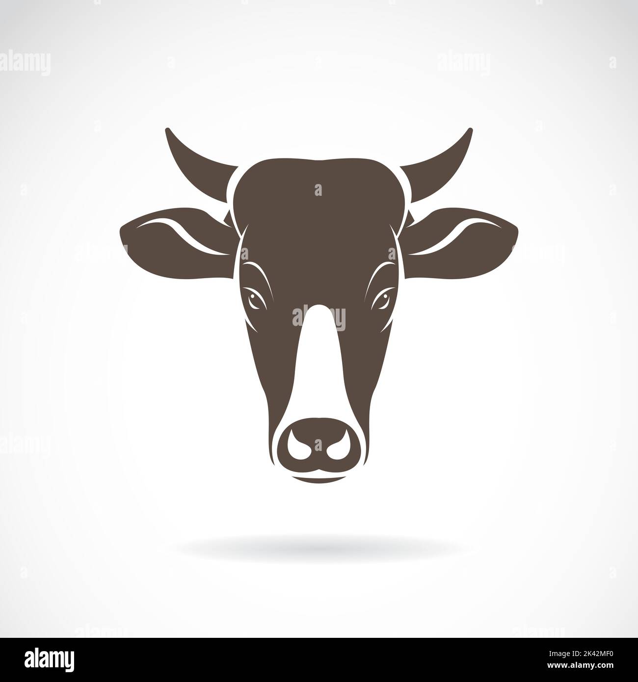 Vector image of a cow head on white background. Easy editable layered vector illustration. Animals. Stock Vector