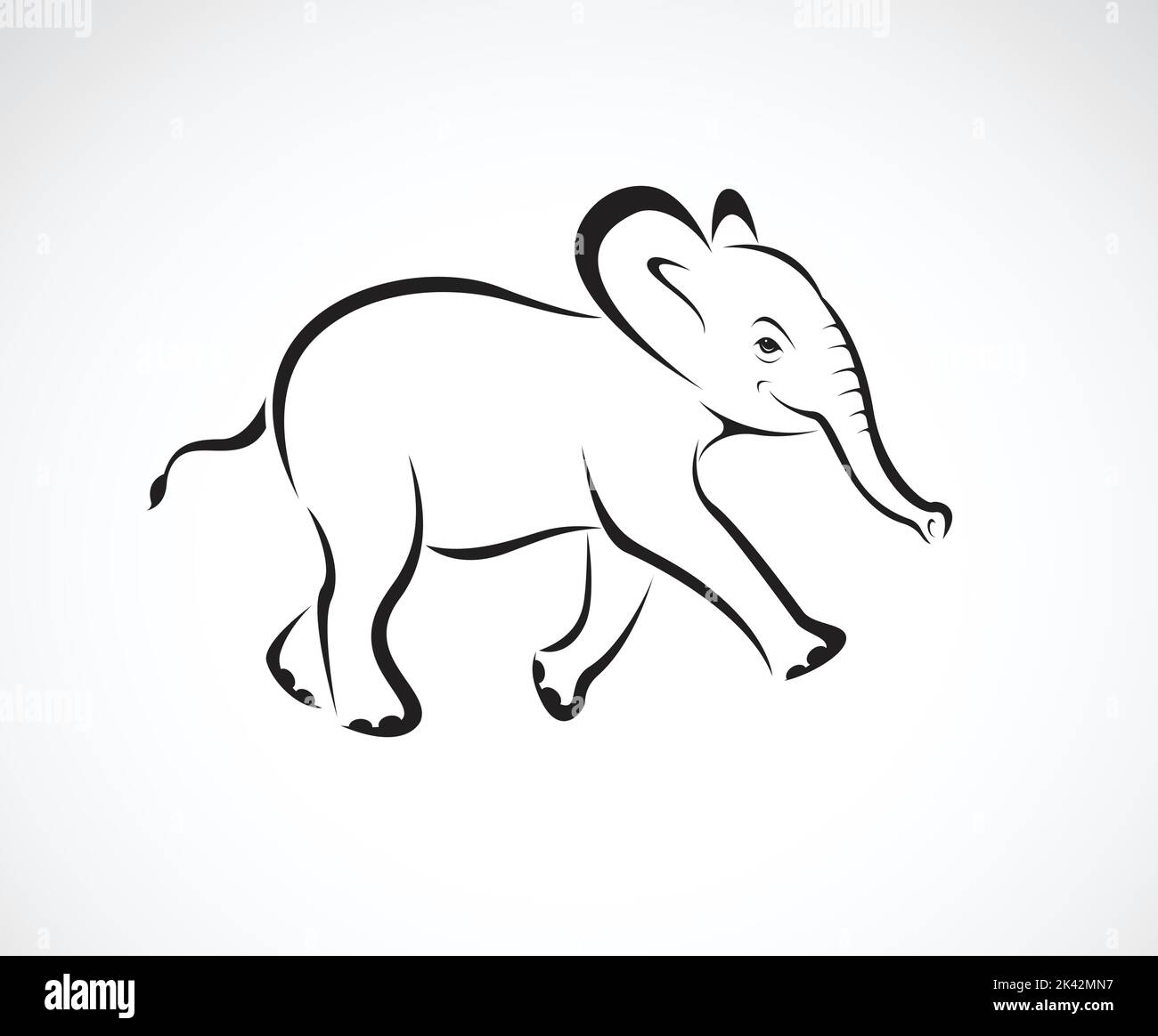 Vector of little elephant design on white background. Wild Animals. Elephant logo or icon. Easy editable layered vector illustration. Stock Vector