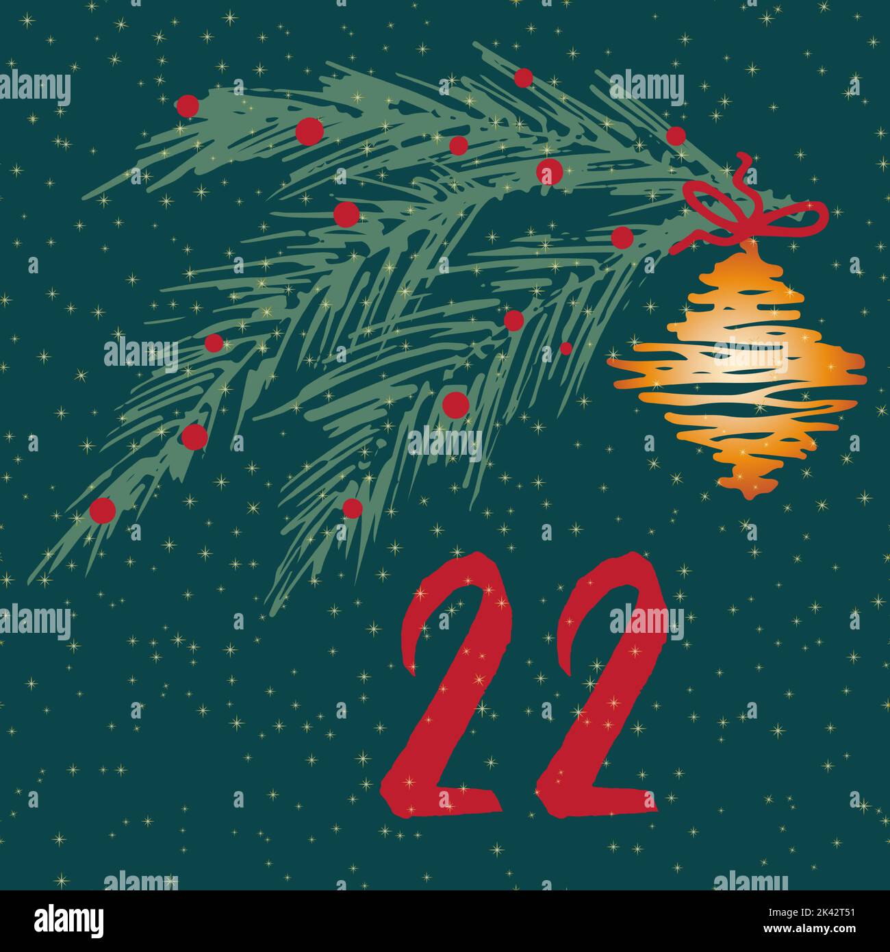 Page Advent Calendar 25 days of Christmas with space for text Stock ...