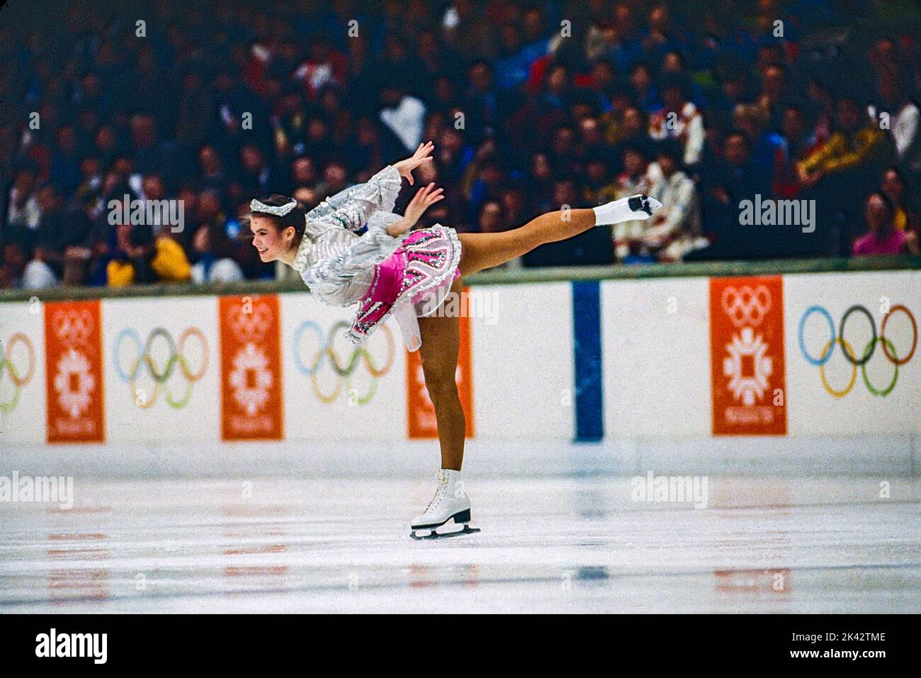 Katarina Witt (GDR) Gold medalist and Olympic Champion competing in the