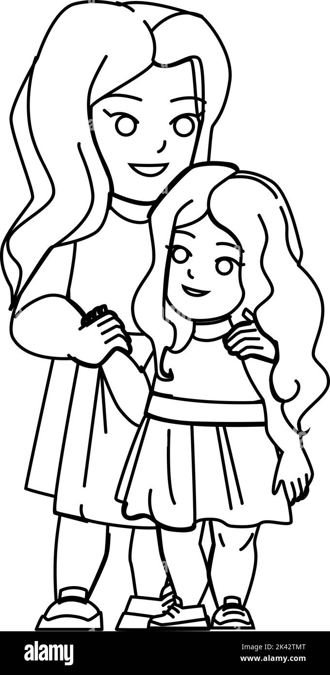 girl sister vector Stock Vector Image & Art - Alamy