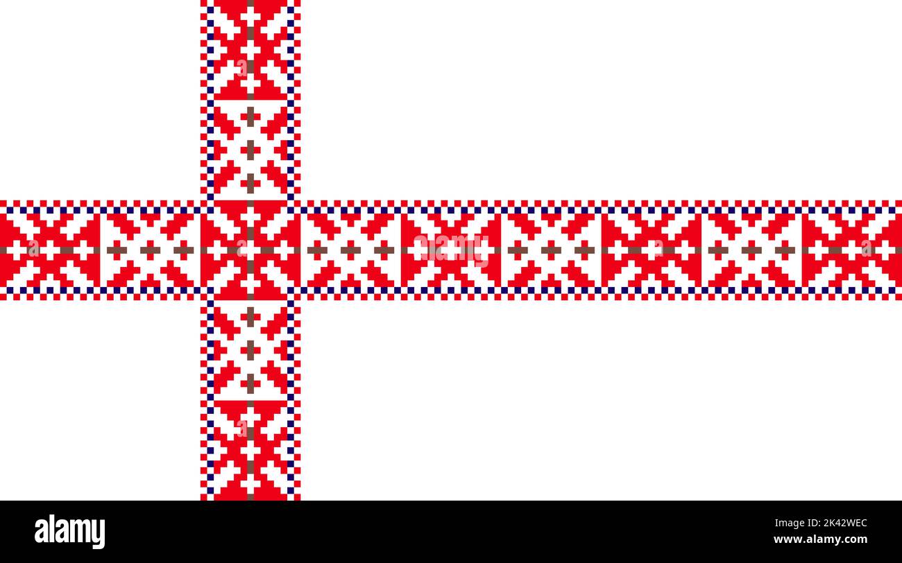 flag of Baltic Finns Setos. flag representing ethnic group or culture, regional authorities. no flagpole. Plane design, layout Stock Photo