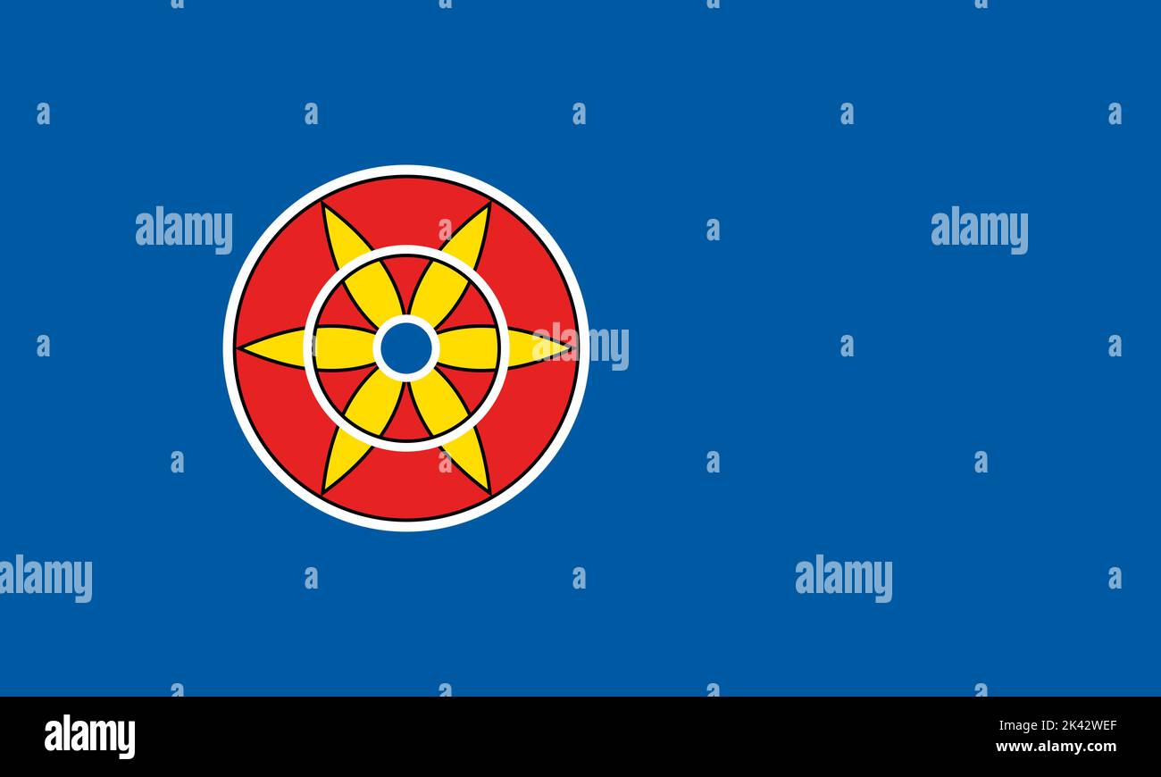 flag of Baltic Finns Kven people. flag representing ethnic group or culture, regional authorities. no flagpole. Plane design, layout Stock Photo