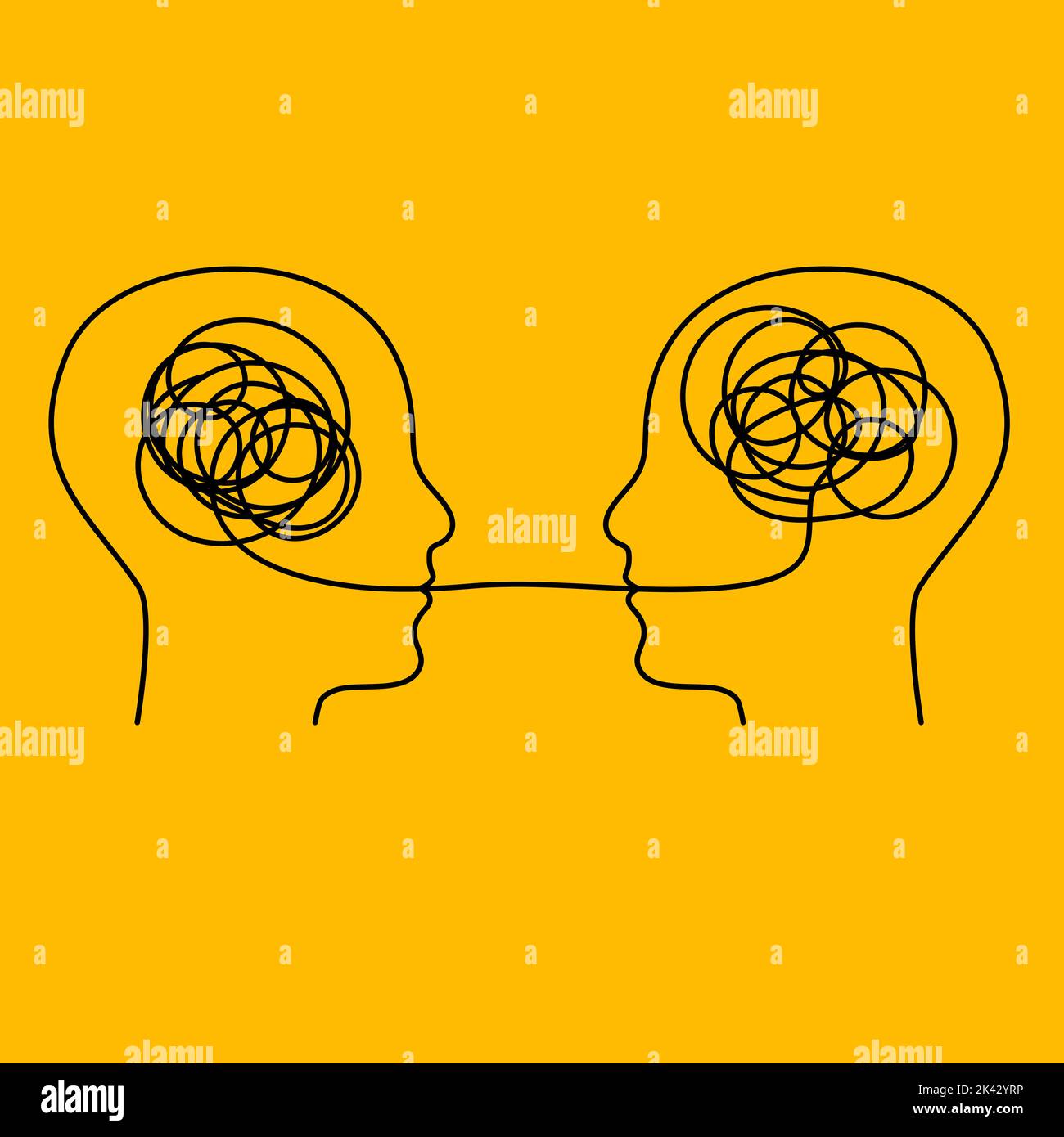 therapy logo, conversation icon, two profiles Stock Vector