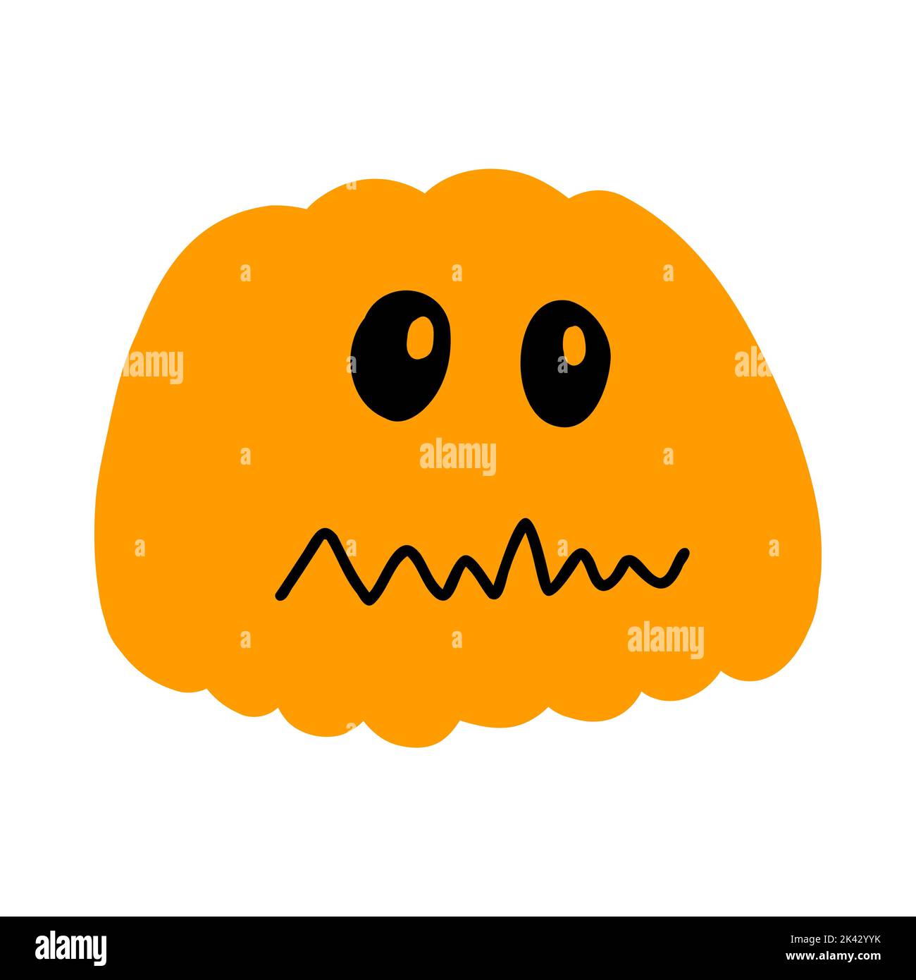 Vector illustration of Halloween pumpkin in hand drawn cartoon style on ...